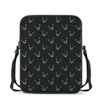 Black Cheshire Cat Pattern Print Rectangular Crossbody Bag