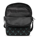 Black Cheshire Cat Pattern Print Rectangular Crossbody Bag