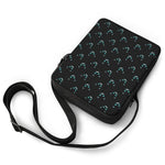 Black Cheshire Cat Pattern Print Rectangular Crossbody Bag