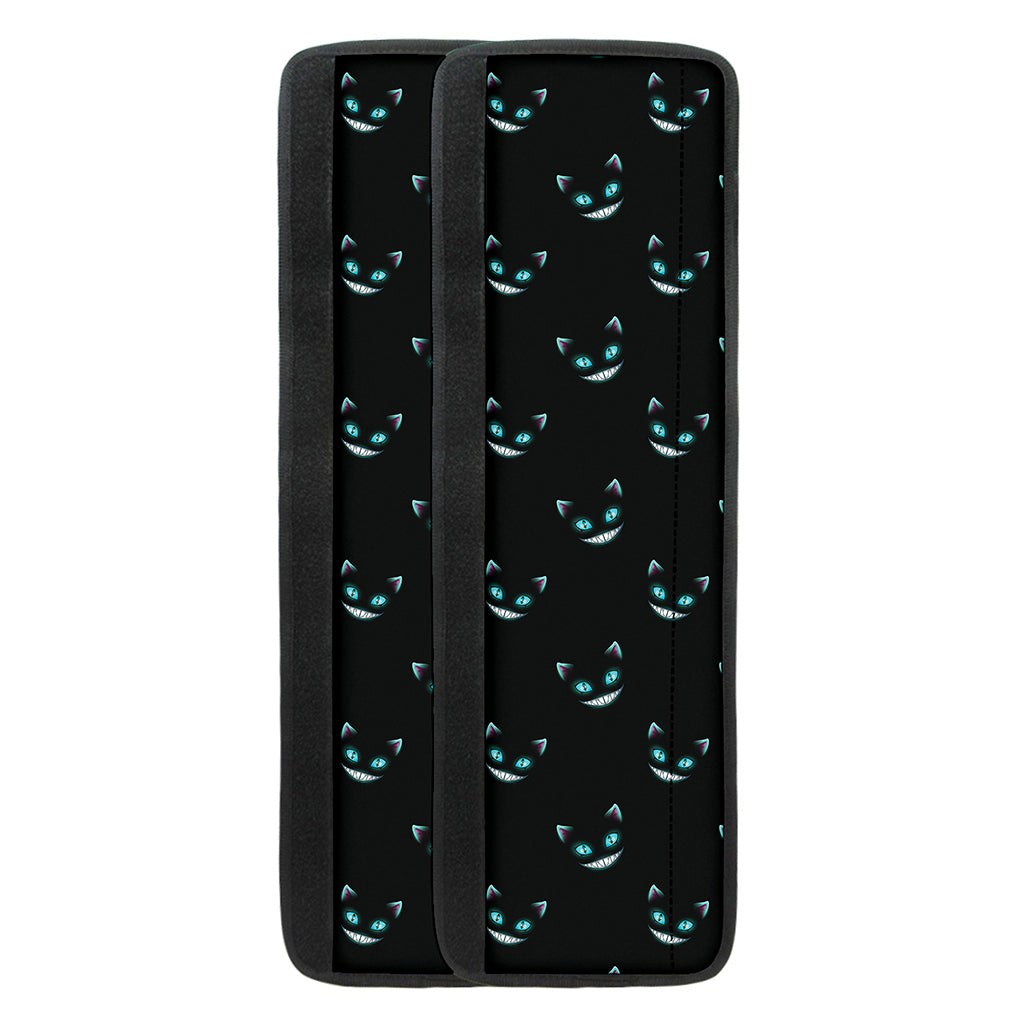 Black Cheshire Cat Pattern Print Refrigerator Handle Covers
