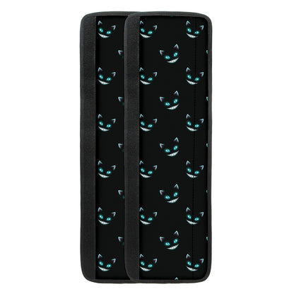 Black Cheshire Cat Pattern Print Refrigerator Handle Covers