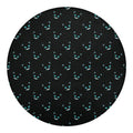 Black Cheshire Cat Pattern Print Round Blanket