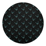 Black Cheshire Cat Pattern Print Round Blanket