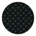 Black Cheshire Cat Pattern Print Round Floor Mat