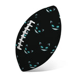 Black Cheshire Cat Pattern Print Rugby Ball