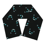 Black Cheshire Cat Pattern Print Scarf