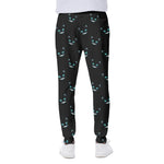 Black Cheshire Cat Pattern Print Scuba Joggers