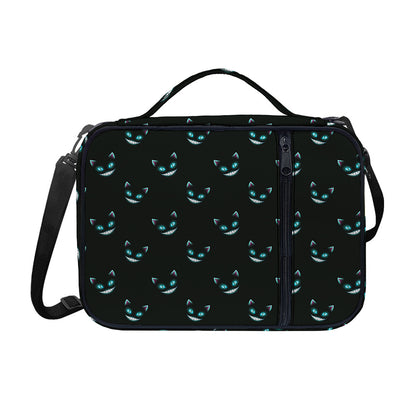 Black Cheshire Cat Pattern Print Shoulder Strap Bible Bag