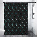 Black Cheshire Cat Pattern Print Shower Curtain