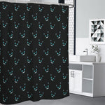 Black Cheshire Cat Pattern Print Shower Curtain