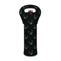 Black Cheshire Cat Pattern Print Single Neoprene Wine Tote