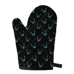 Black Cheshire Cat Pattern Print Single Oven Mitt