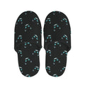 Black Cheshire Cat Pattern Print Slippers