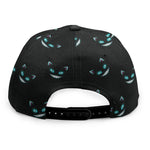Black Cheshire Cat Pattern Print Snapback Cap