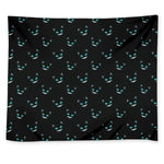 Black Cheshire Cat Pattern Print Tapestry