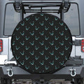 Black Cheshire Cat Pattern Print Tire Cover