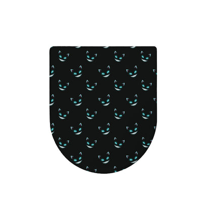 Black Cheshire Cat Pattern Print Toilet Lid Cover