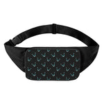 Black Cheshire Cat Pattern Print Waist Bag