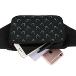 Black Cheshire Cat Pattern Print Waist Bag