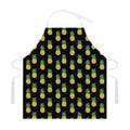 Black Cute Pineapple Pattern Print Adjustable Apron