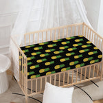 Black Cute Pineapple Pattern Print Baby Crib Sheet