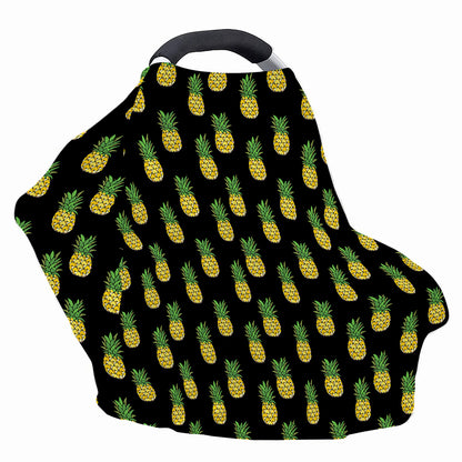 Black Cute Pineapple Pattern Print Baby Seat Cover