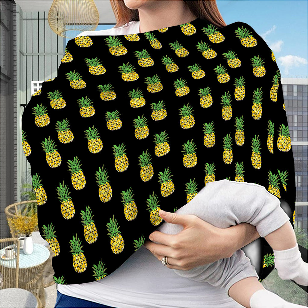 Black Cute Pineapple Pattern Print Baby Seat Cover