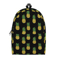 Black Cute Pineapple Pattern Print School Backpack