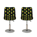 Black Cute Pineapple Pattern Print Bar Stool Covers