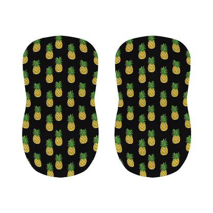 Black Cute Pineapple Pattern Print Bar Stool Covers