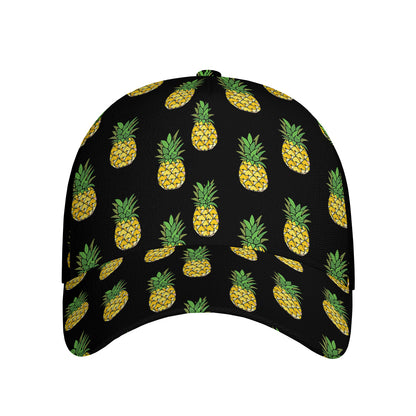 Black Cute Pineapple Pattern Print Baseball Cap