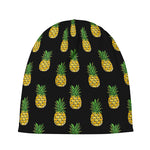 Black Cute Pineapple Pattern Print Beanie