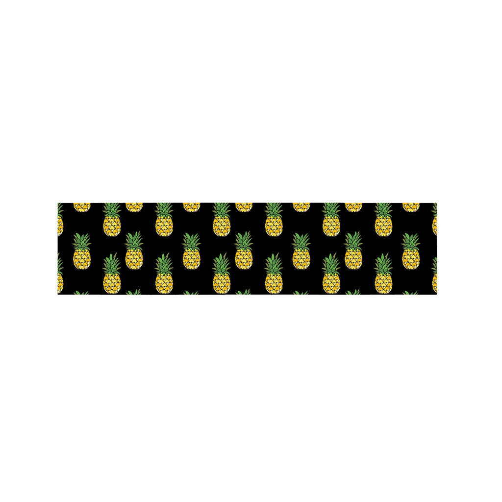 Black Cute Pineapple Pattern Print Bed Runner