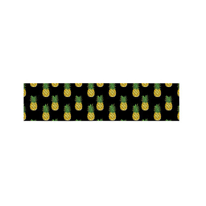 Black Cute Pineapple Pattern Print Bed Runner