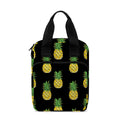 Black Cute Pineapple Pattern Print Bible Tote Bag