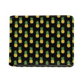 Black Cute Pineapple Pattern Print Bifold Wallet