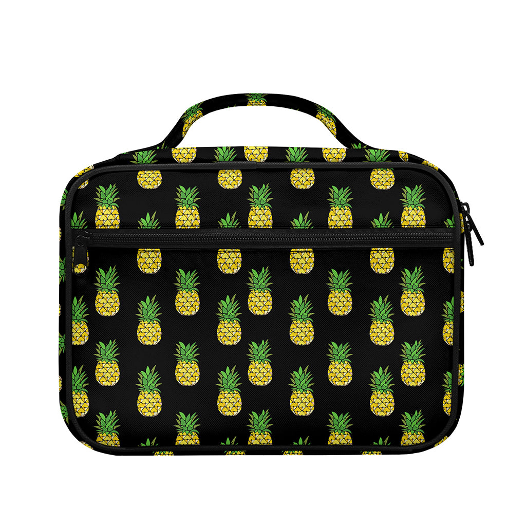 Black Cute Pineapple Pattern Print Briefcase Bible Bag