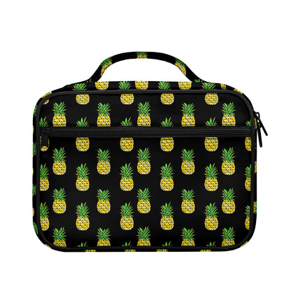 Black Cute Pineapple Pattern Print Briefcase Bible Bag