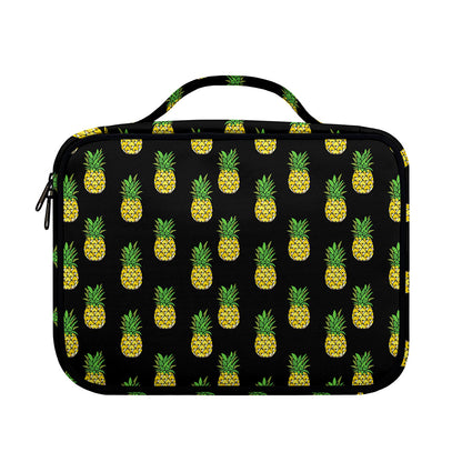 Black Cute Pineapple Pattern Print Briefcase Bible Bag