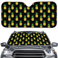 Black Cute Pineapple Pattern Print Car Windshield Sun Shade
