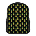 Black Cute Pineapple Pattern Print Casual Backpack