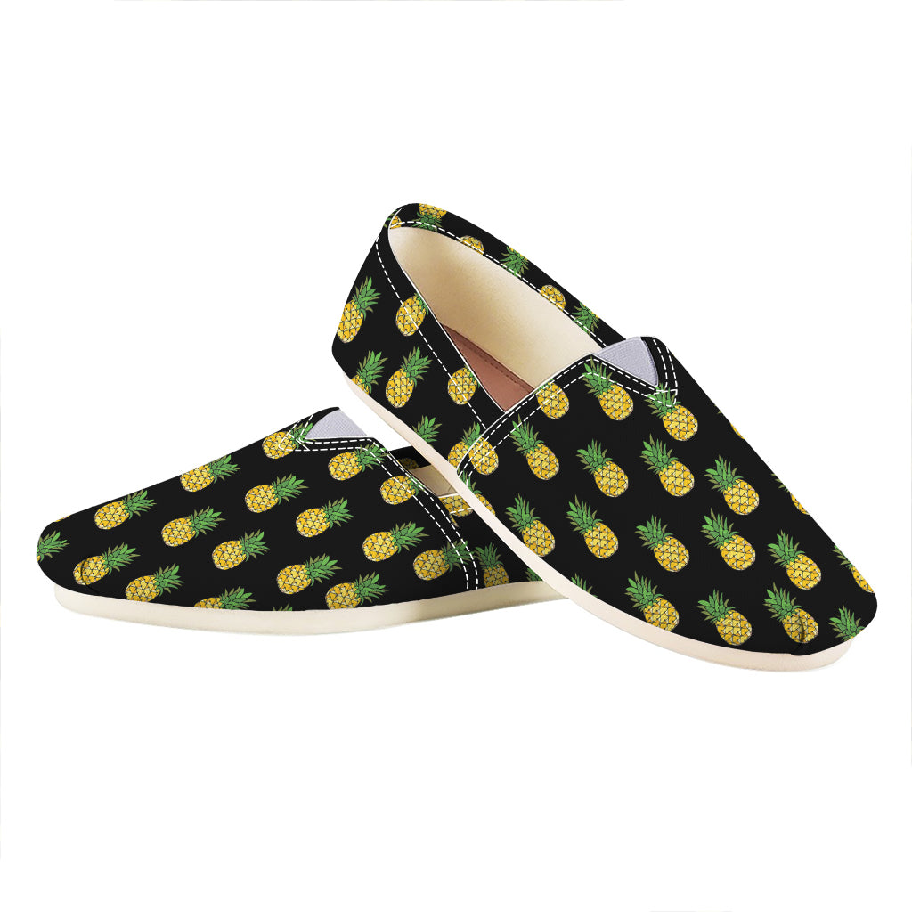 Black Cute Pineapple Pattern Print Casual Shoes