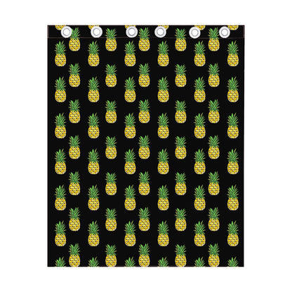 Black Cute Pineapple Pattern Print Curtain