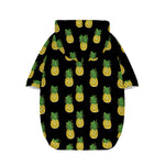 Black Cute Pineapple Pattern Print Dog Zip Up Hoodie