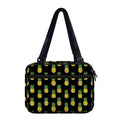 Black Cute Pineapple Pattern Print Double Strap Bible Bag