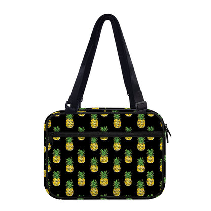 Black Cute Pineapple Pattern Print Double Strap Bible Bag