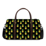 Black Cute Pineapple Pattern Print Duffle Bag