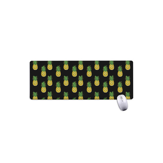 Black Cute Pineapple Pattern Print Extended Mouse Pad