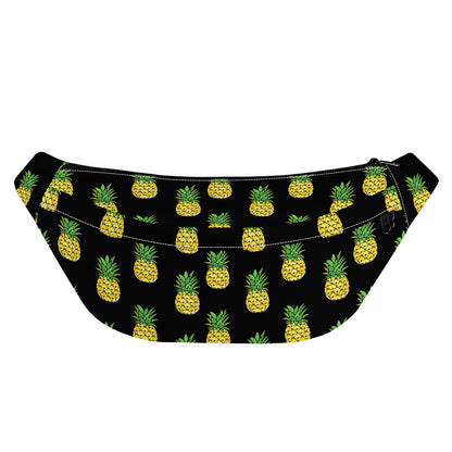 Black Cute Pineapple Pattern Print Fanny Pack
