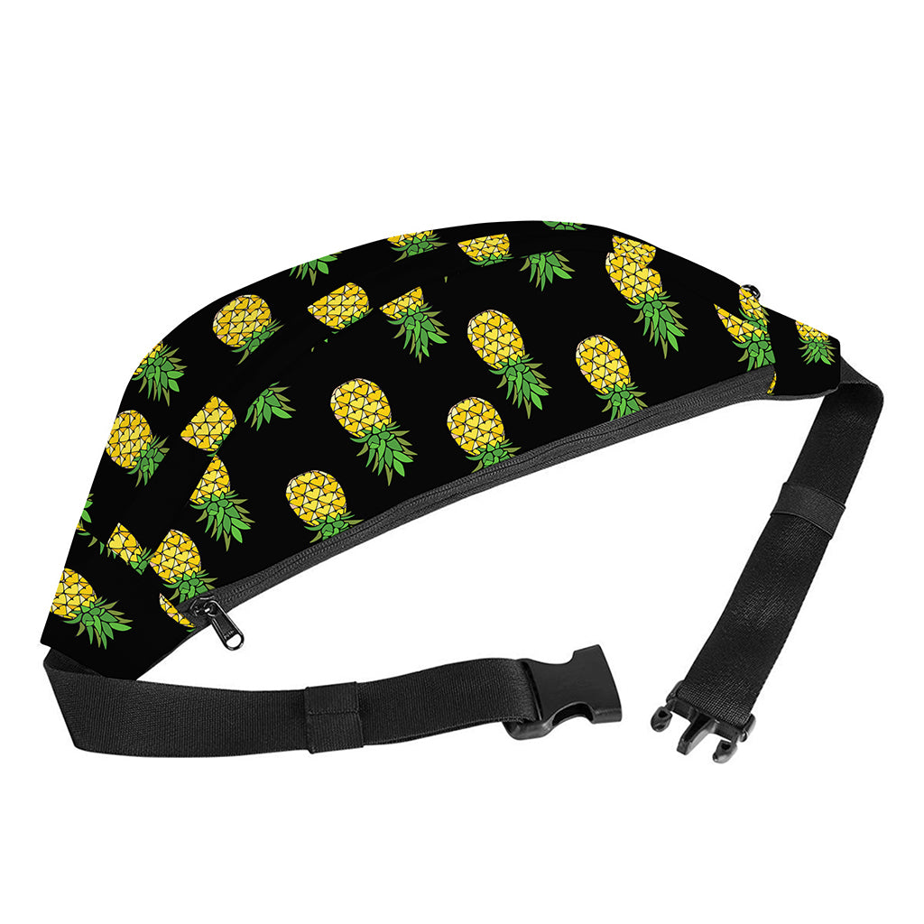 Black Cute Pineapple Pattern Print Fanny Pack